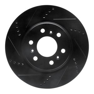 Buick Terraza Brake Rotor (1) - Front Left - R1 Concepts - Drilled & Slotted - Black - `06-`09